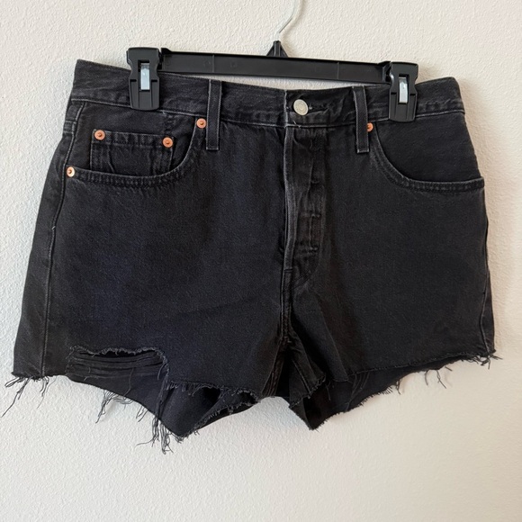 Levi's Pants - Levi's 501 Black Jean Shorts for Women Raw Hem 29